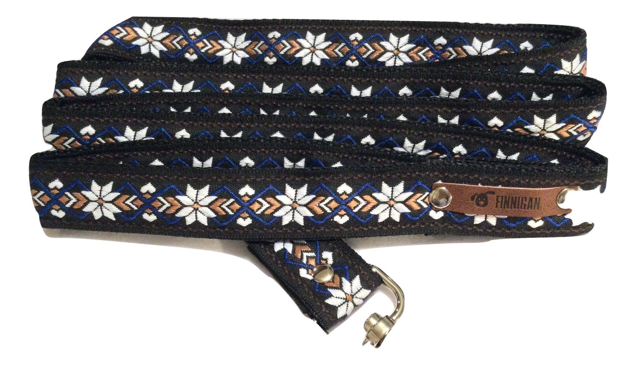 Finnigan Designer 7ft Dog Lead featuring double-layer nylon webbing and strong metal hardware, perfect for stylish and durable dog walks.